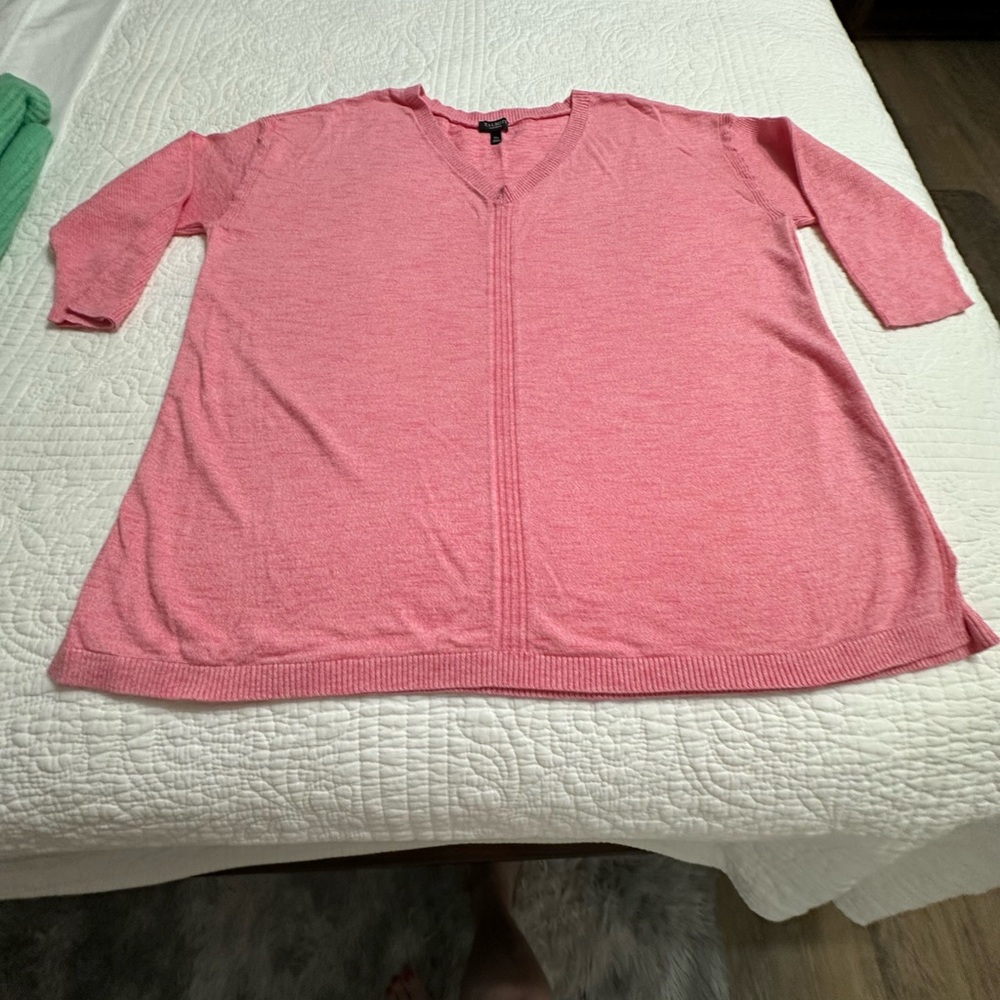 Talbots Pink V-Neck Sweater size 1Xp